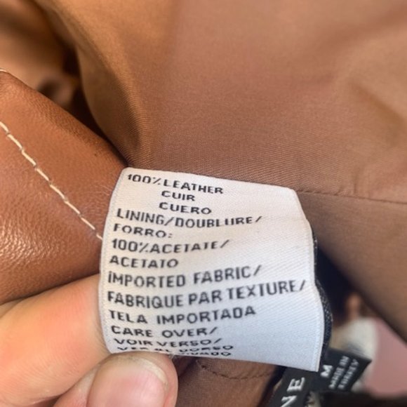 Woman Ann Klein medium brown leather jacket - Picture 6 of 6